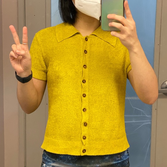 UO COZY KNIT BUTTON UP COLLARED SHIRT - Picture 7 of 9